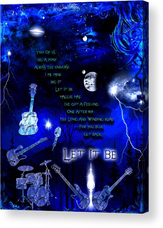 Let It Be Acrylic Print featuring the digital art Let It Be #1 by Michael Damiani
