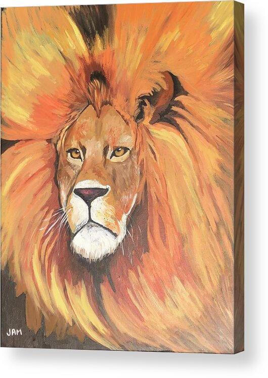  Acrylic Print featuring the painting Lion by Jam Art
