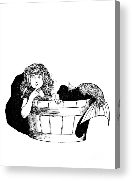 Mermaid Acrylic Print featuring the digital art Little Miss Mermaid by Madame Memento