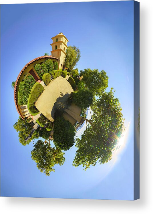 Little Planet Acrylic Print featuring the photograph Little Planet Ojai Valley Museum Courtyard 2 by Lindsay Thomson