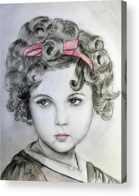 Shirley Temple Acrylic Print featuring the painting Little Shirley Temple by Kelly Mills
