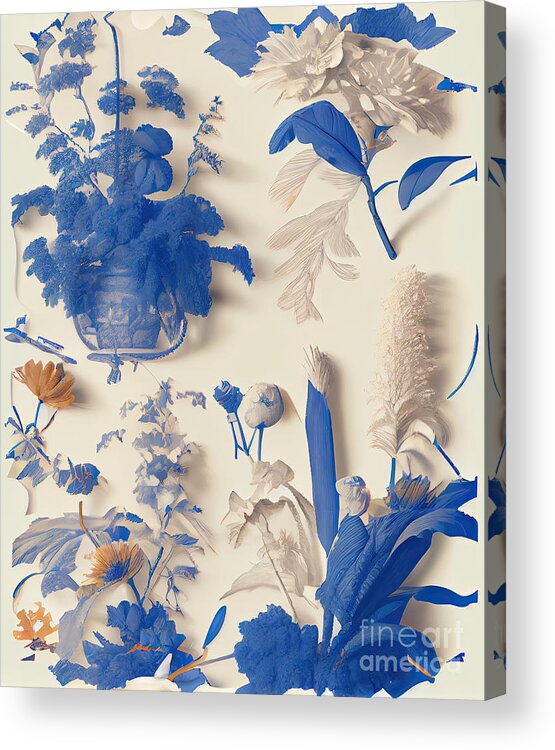 French Toile Fabric Acrylic Print featuring the painting Living Toile II by Mindy Sommers