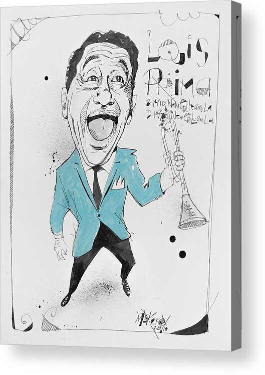  Acrylic Print featuring the drawing Louis Prima by Phil Mckenney