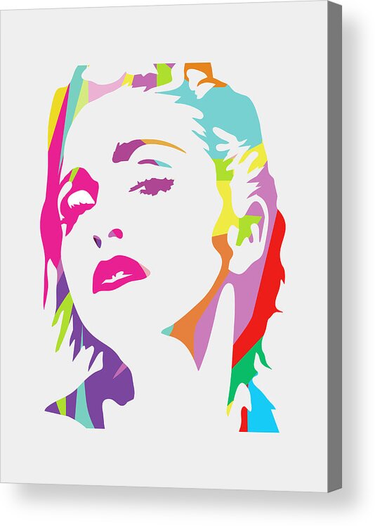 Madonna Acrylic Print featuring the digital art Madonna 1 POP ART by Ahmad Nusyirwan