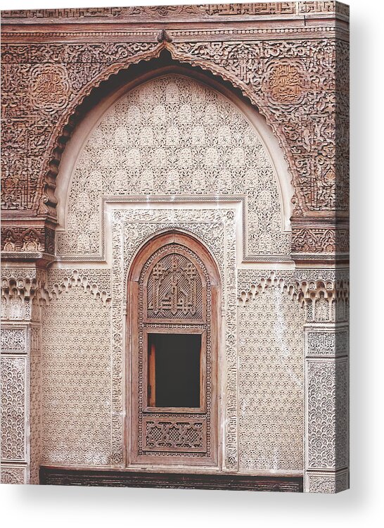 Morocco Acrylic Print featuring the photograph Madrasa Window by Lupen Grainne