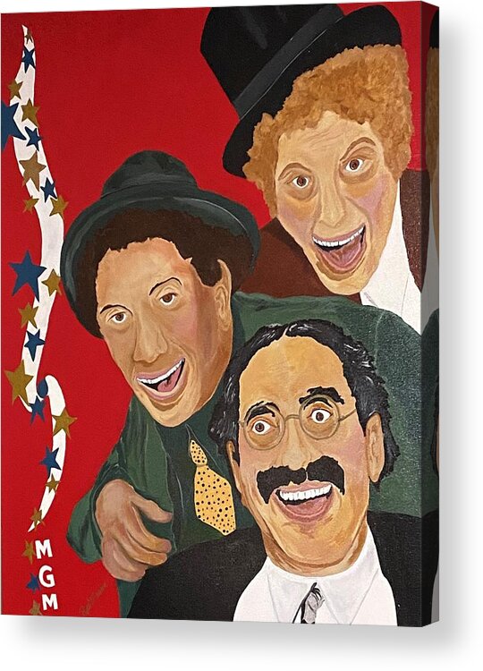  Acrylic Print featuring the painting Marx Brother Hollwood by Bill Manson