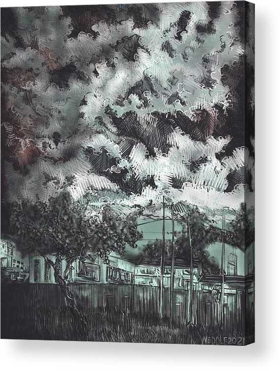 Drawing Acrylic Print featuring the digital art May Days by Angela Weddle