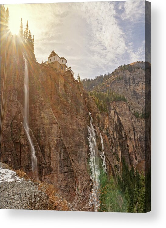 Telluride Acrylic Print featuring the photograph May 2023 Bridal Veil Falls by Alain Zarinelli