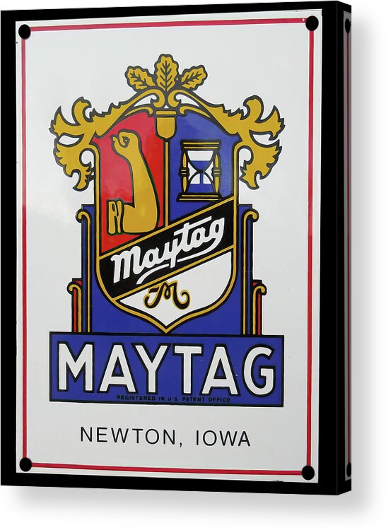 Maytag Acrylic Print featuring the photograph Maytag antique sign by Flees Photos