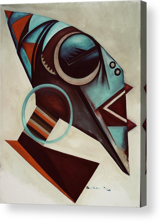 African Masks Acrylic Print featuring the painting Melodist L'Afrique by Martel Chapman