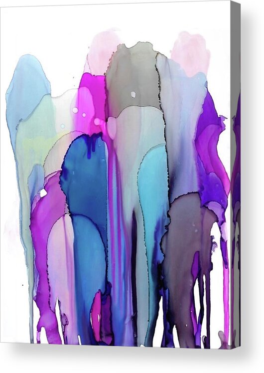 Ink Acrylic Print featuring the painting Melted balloons by Eric Fischer