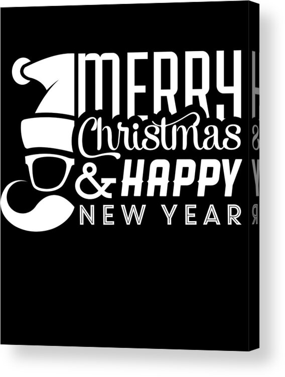 New Year 2024 Acrylic Print featuring the digital art Merry Christmas and Happy New Year by Flippin Sweet Gear