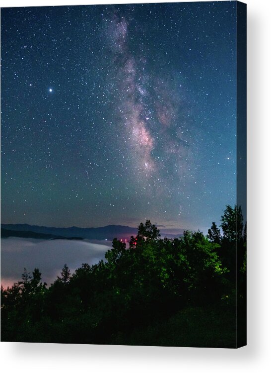 Milky Way Acrylic Print featuring the photograph Milky Way over the clouds by Darrell DeRosia