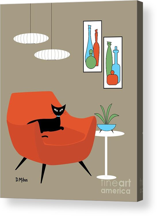 Mid Century Modern Acrylic Print featuring the digital art Mini Mid Century Decanters by Donna Mibus