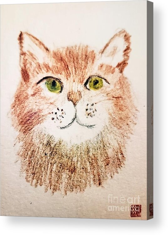  Acrylic Print featuring the painting Miss Kitty by Margaret Welsh Willowsilk