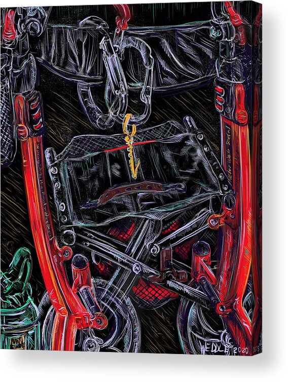 Rollator Acrylic Print featuring the digital art Mobility Equipment by Angela Weddle