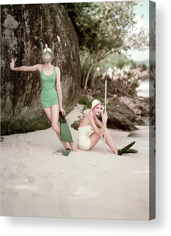Sport Acrylic Print featuring the photograph Models in Rose Marie Reid Swimwear by Richard Rutledge