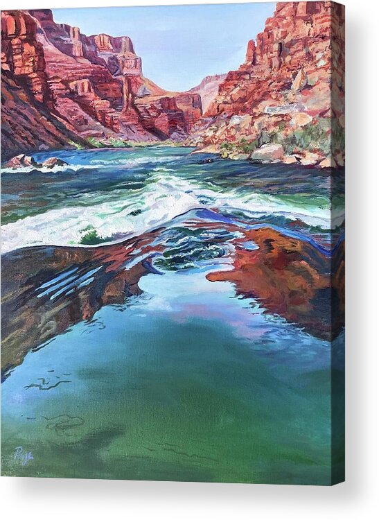 Water Acrylic Print featuring the painting Momentum, Grand Canyon by Page Holland