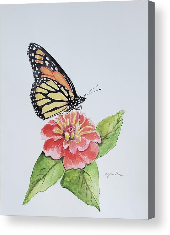 Monarch Acrylic Print featuring the painting Monarch Delight by Claudette Carlton