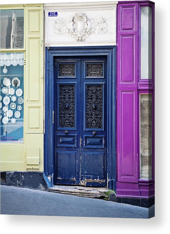 Paris Photography Acrylic Print featuring the photograph Montmartre Colors - Paris Doors by Melanie Alexandra Price