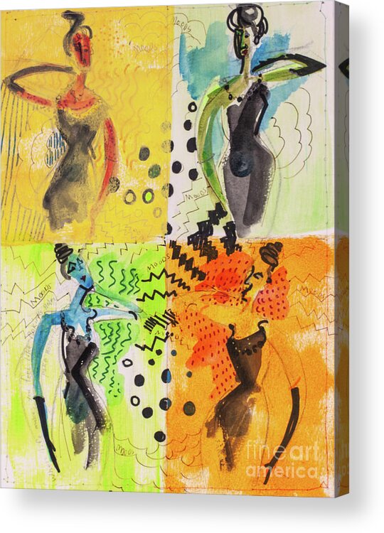 Moods Acrylic Print featuring the mixed media Moods by Cherie Salerno