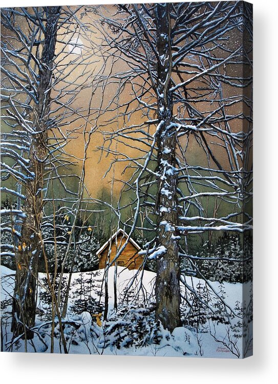 Moonglow Acrylic Print featuring the painting Moonglow by Karen Richardson