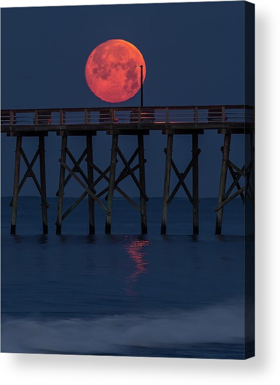 Fullmoon Acrylic Print featuring the photograph Moonset by Nick Noble