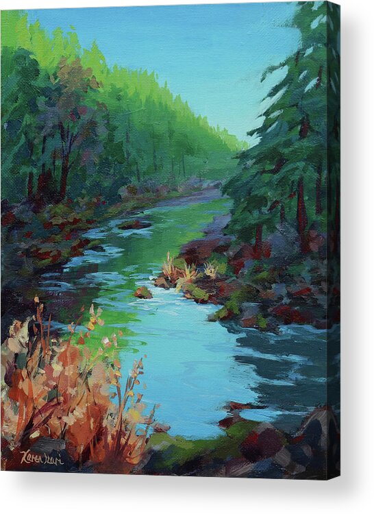 River Acrylic Print featuring the painting Morning Sunlight by Karen Ilari