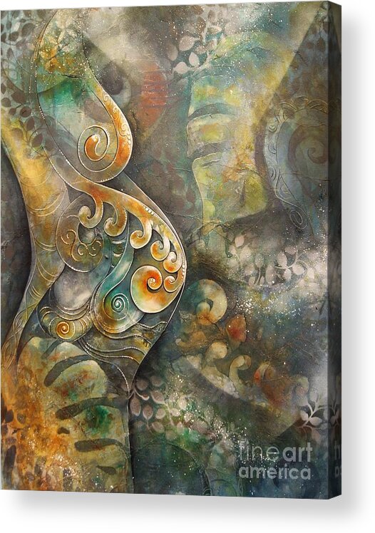 Motherearth Acrylic Print featuring the painting Mother Earth Aotearoa by Reina Cottier