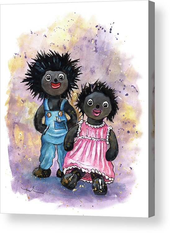 Doll Acrylic Print featuring the painting Mr And Mrs Gollies by Miki De Goodaboom