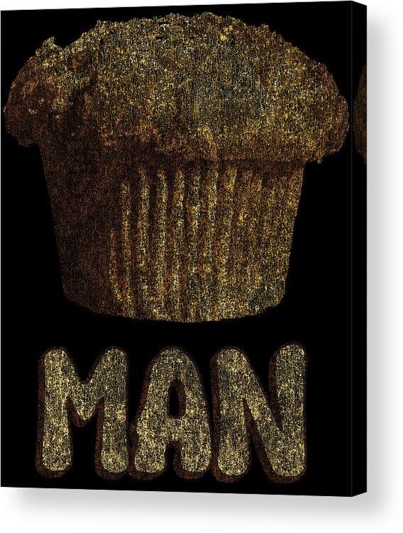 Funny Acrylic Print featuring the digital art Muffin Man Retro by Flippin Sweet Gear