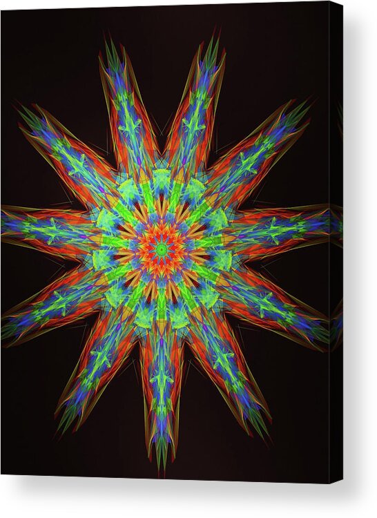 Multi Dimensional Mandala Acrylic Print featuring the digital art Multi Dimensional Mandala by Michael Canteen