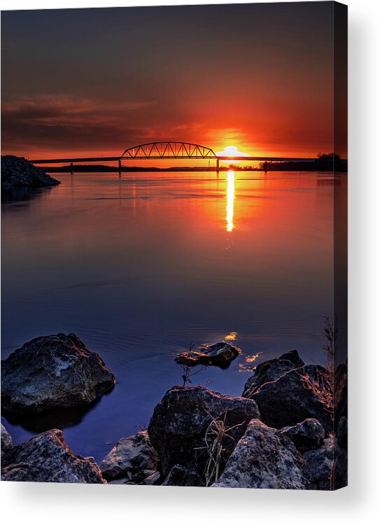 Iowa Acrylic Print featuring the photograph Muscatine Iowa Sunrise by Brian Venghous