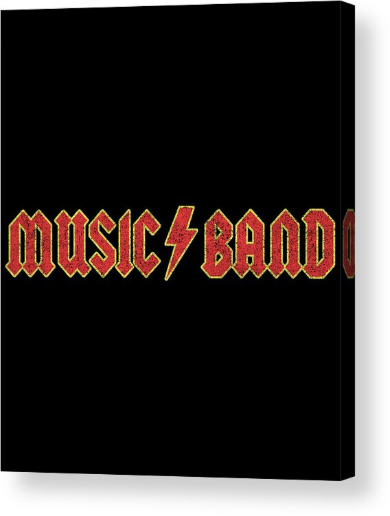 Funny Acrylic Print featuring the digital art Music Band Retro by Flippin Sweet Gear