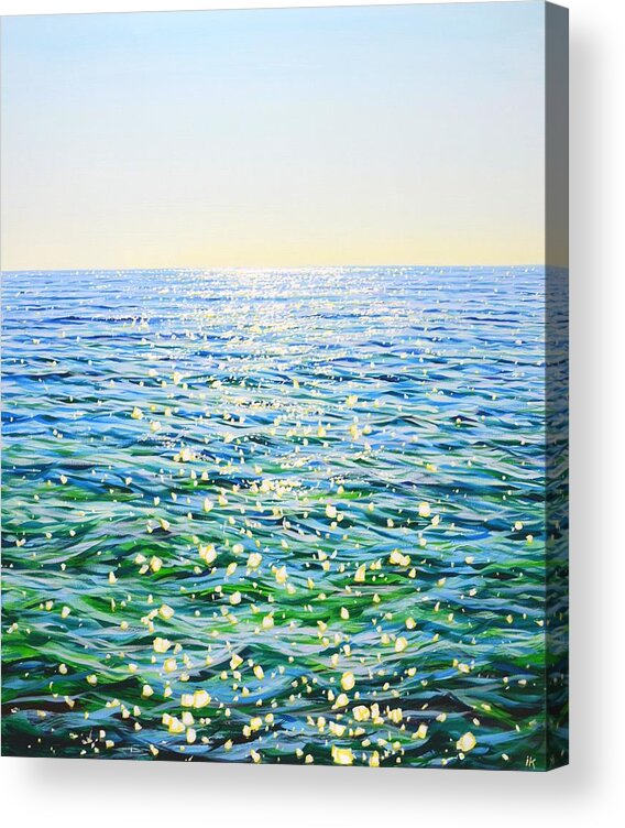 Blue Ocean Acrylic Print featuring the painting Music of the ocean 2. by Iryna Kastsova