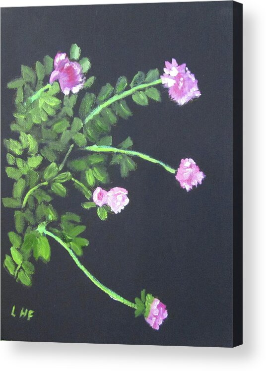 Flowers Acrylic Print featuring the painting My peonies by Linda Feinberg
