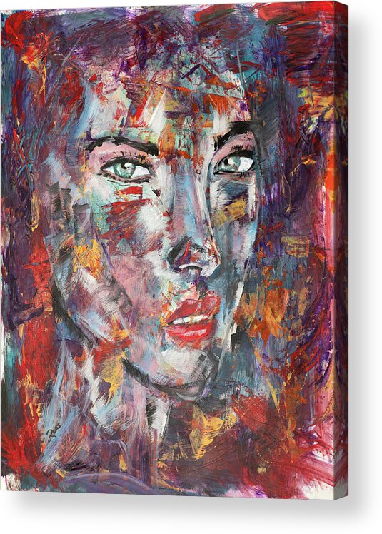Portrait Acrylic Print featuring the painting Mysterious Woman by Mark Ross