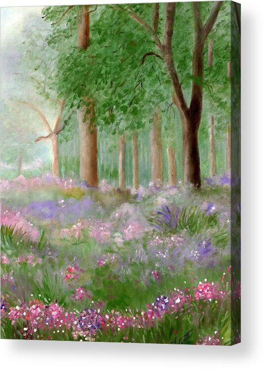 Field Of Flowers Acrylic Print featuring the painting Mystic Moment by Juliette Becker