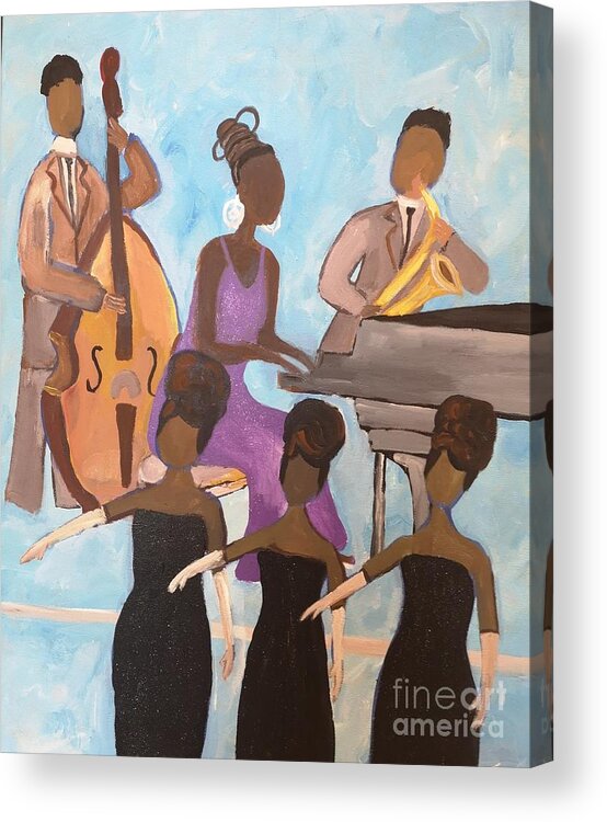 Nina Simone Acrylic Print featuring the painting Nina and the Supremes by Jennylynd James