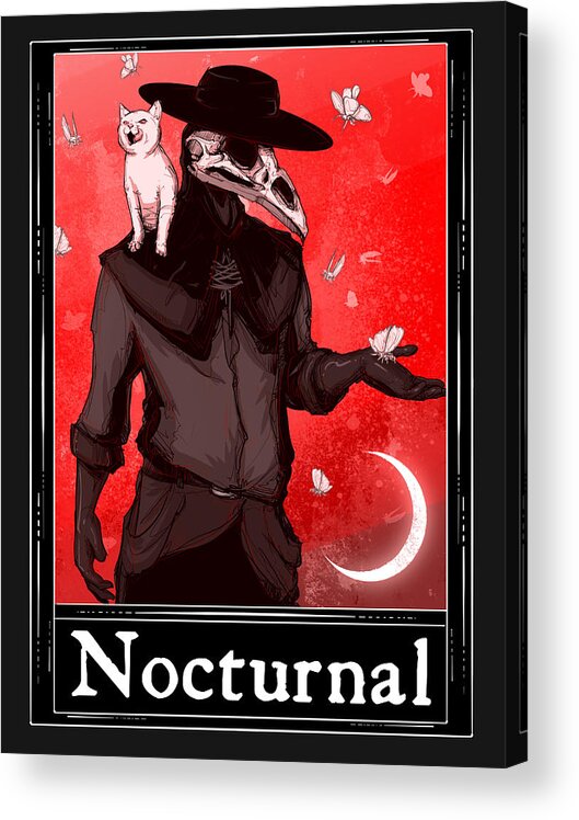 Tarot Acrylic Print featuring the drawing Nocturnal Tarot by Ludwig Van Bacon
