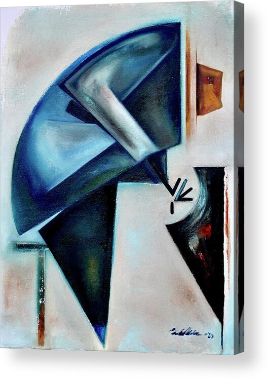 Jazz Acrylic Print featuring the painting Oblique / Fulcrum by Martel Chapman