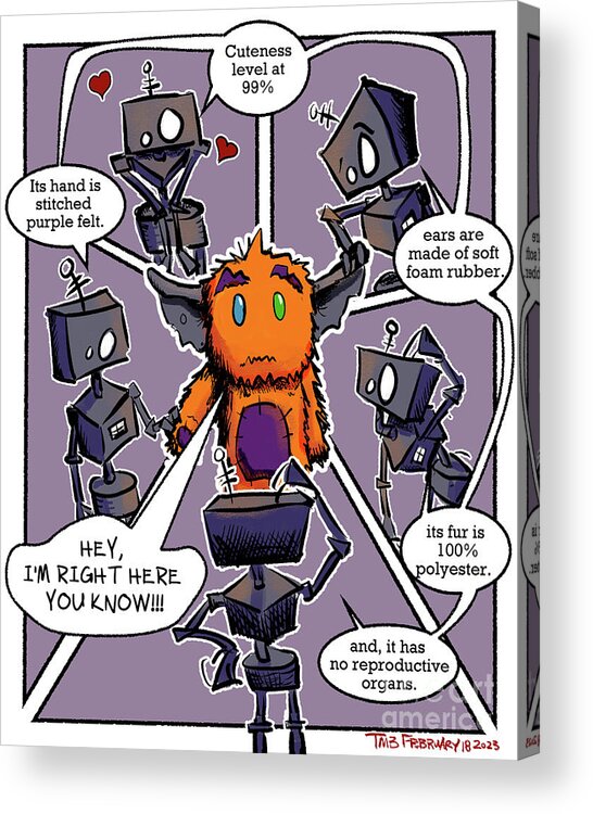Krambot Acrylic Print featuring the drawing Observational Humor by Thomas Mark Bentley