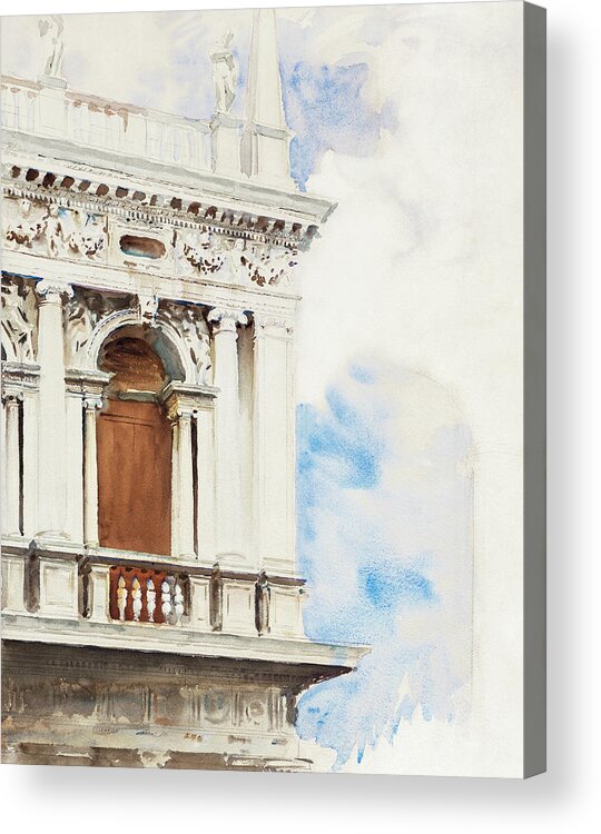 A Corner Of The Library In Venice Acrylic Print featuring the painting Original from The National by Celestial Images