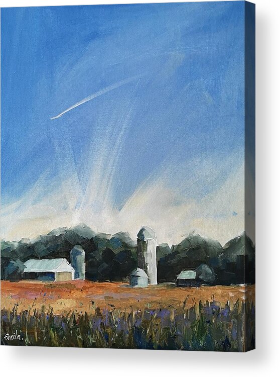 Farm Life Acrylic Print featuring the painting Our Ontario 2020 by Sheila Romard