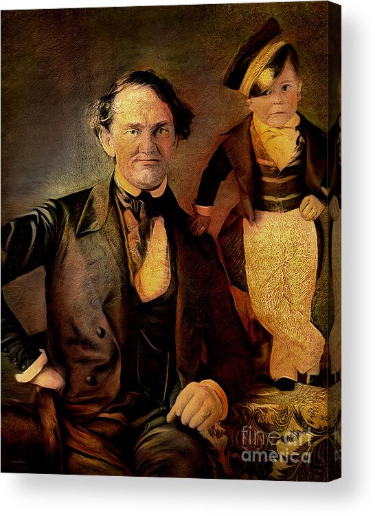 Wingsdomain Acrylic Print featuring the photograph P T Barnum Worlds Greatest Showman and General Tom Thumb 20210325 by Wingsdomain Art and Photography