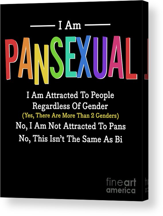 Pansexual Definition Design Funny Gay Pride Lgbt Acrylic Print by Noirty  Designs - Fine Art America