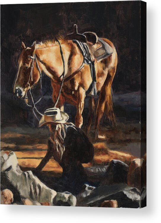 Cowgirl Acrylic Print featuring the painting Pathfinder by Tate Hamilton