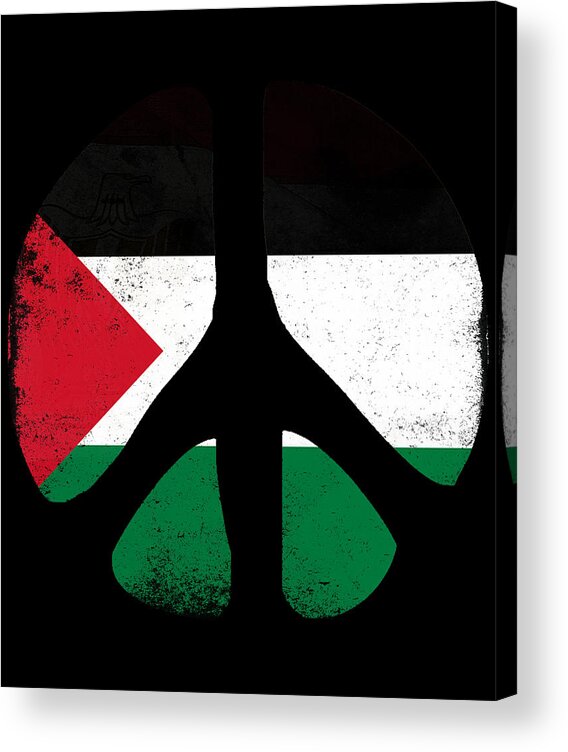 Palestine Acrylic Print featuring the digital art Peace For Palestine by Flippin Sweet Gear