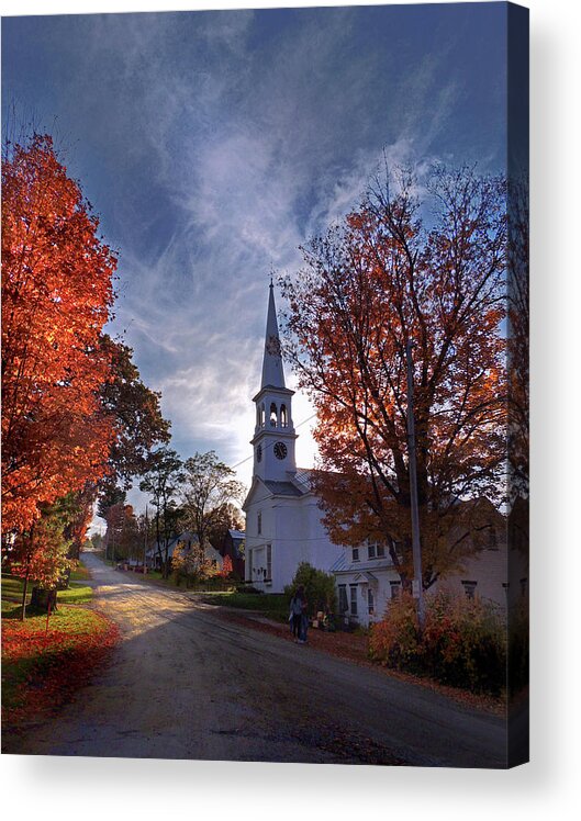 Peacham Vermont Acrylic Print featuring the photograph Peacham Vermont Congregational Church by Nancy Griswold