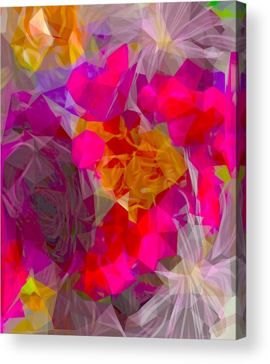 Digital Art Abstract Acrylic Print featuring the digital art Pink Abstract Abbey by Gayle Price Thomas